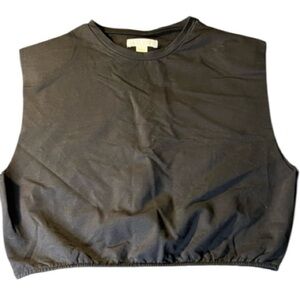 Revamped | Black Padded Sleeveless Crop Top | Size L